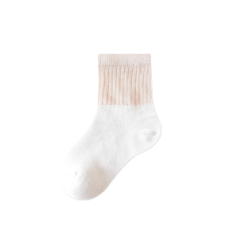 Baby Socks 2024 Summer New Ultra-Thin Mesh Newborn Baby Boneless Socks Pure Cotton Breathable Mid-Calf Length Socks