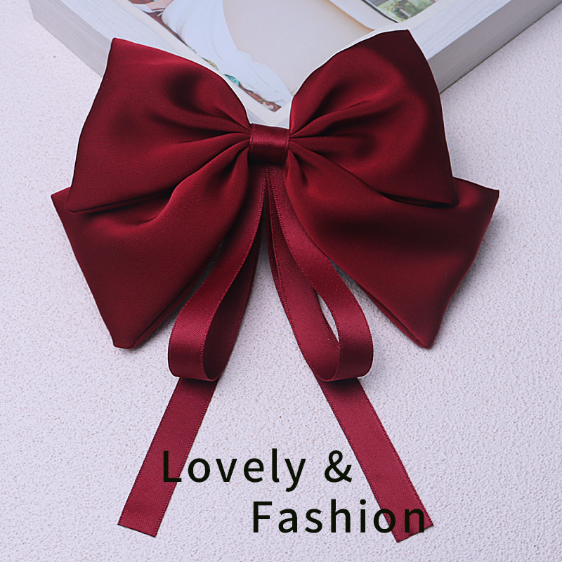 Children's Ribbon Big Bow Hairpin Little Girl's High-Grade Hair Accessories Princess Back Head Head Clip Girls Headdress