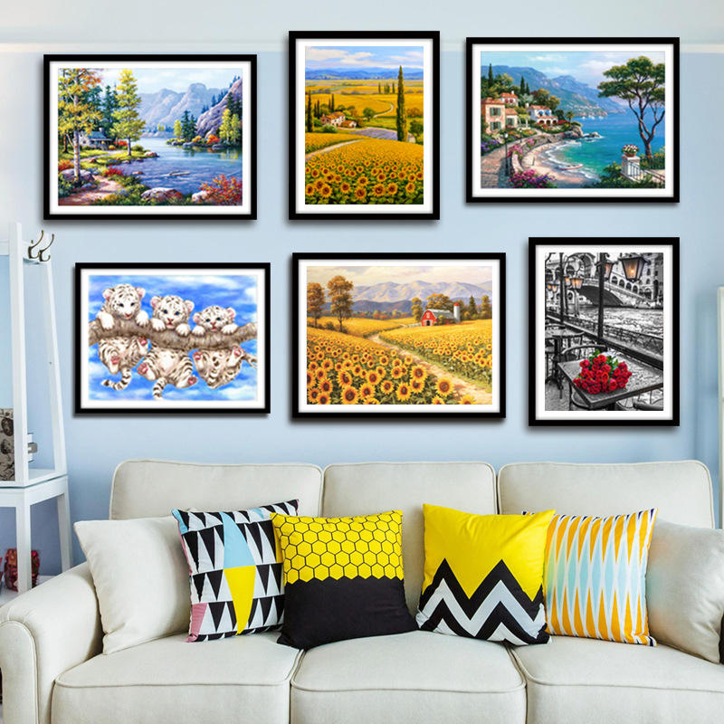 40*50绷框钻石画5d满钻宝石十字绣砖石画贴钻客厅装饰厂家批发