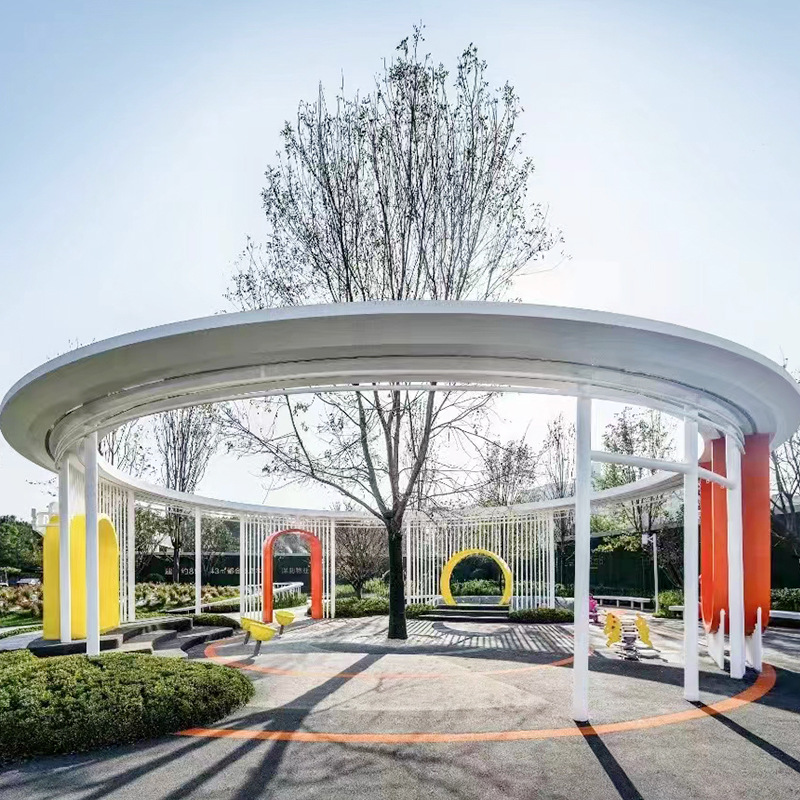 不锈钢就观雕塑户外公园造景异形廊架亭子长廊钢结构廊架廊架摆件