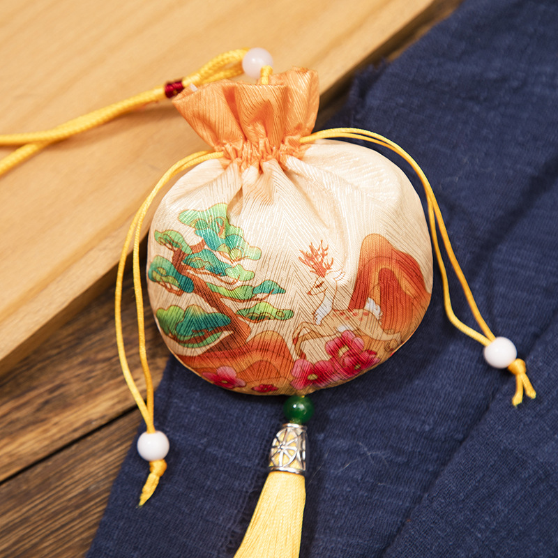 Antique Sachet Perfume Bag Portable Small Chinese Character Fu Bag Dragon Boat Festival Chinese Pouch Silk Pouch Automobile Hanging Ornament Fetal Hair Bag Drive