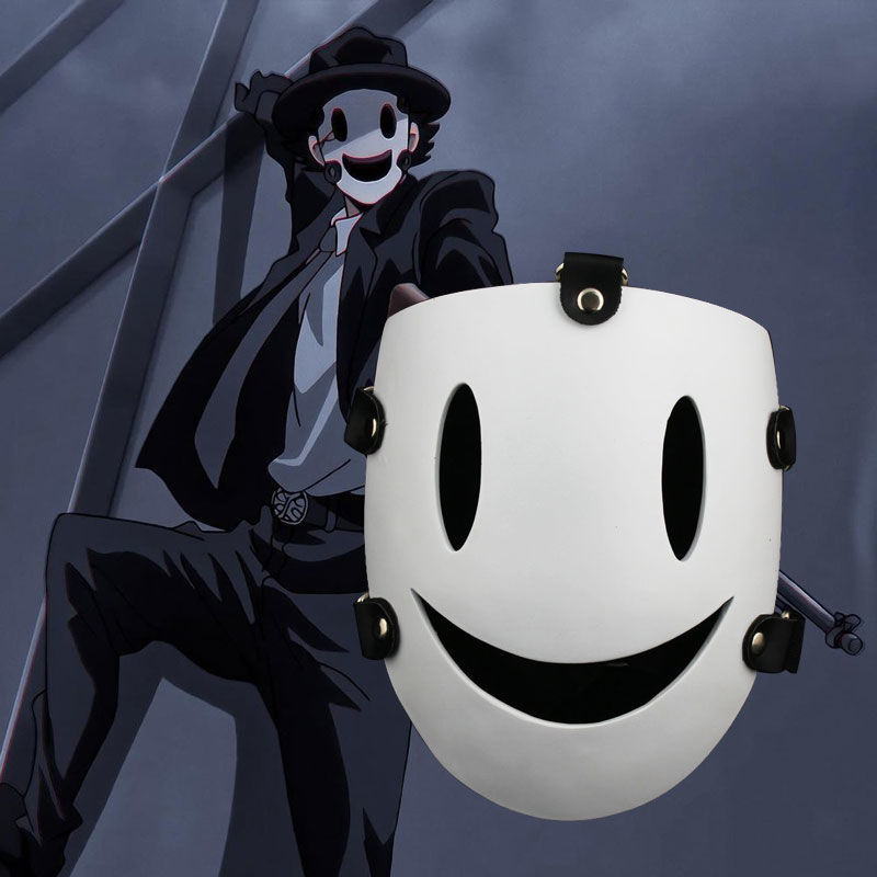 日本动漫天空侵犯高层入侵cos狙击手微笑面具led发光游戏杀手面罩