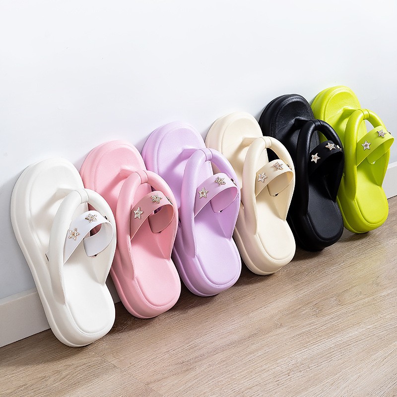 夏季拖鞋女外穿防滑舒适时尚拖鞋休闲厚底踩屎感网红爆款人字拖