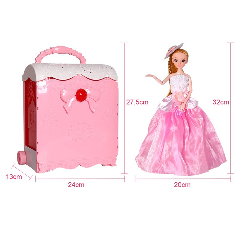 Girl Barbie Doll Princess Dream House Gift Box DIY House Suitcase Simulation Home Accessories Toys Suit