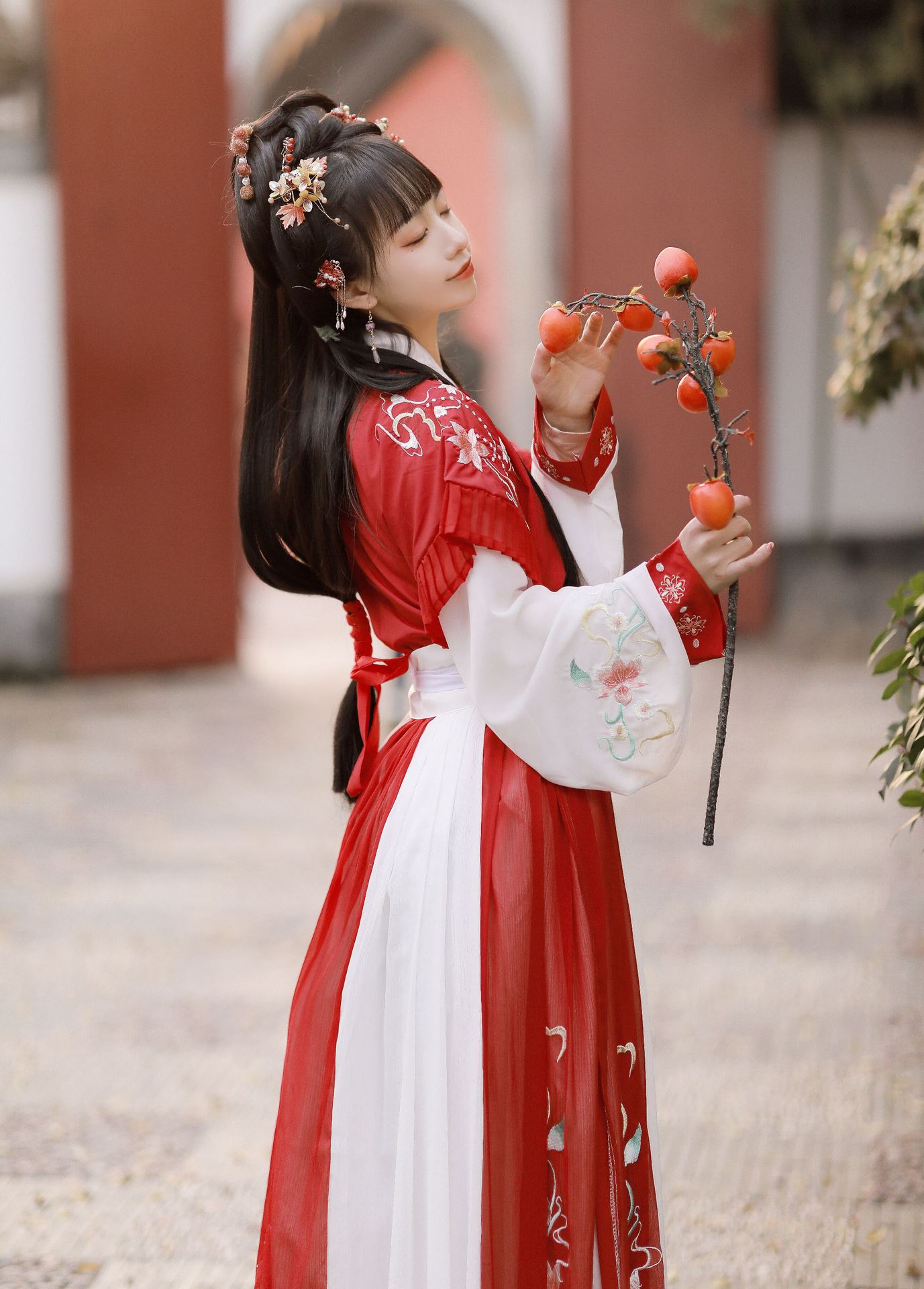 海棠汉服齐腰对襟襦裙大裙摆仙气中国风汉服表演服日常小清新古装