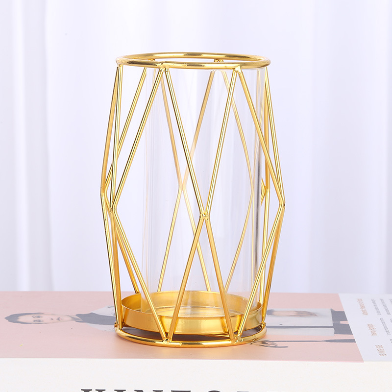 In Stock Wholesale Home Simple Glass Vase Modern Light Luxury Dried Flower Vase Living Room Bedroom Decoration Decoration