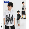 ODD Children's clothing 2022 Spring and summer New products Boy Chaopai Soul Hound printing CUHK Retro High Street Short sleeved T-shirt