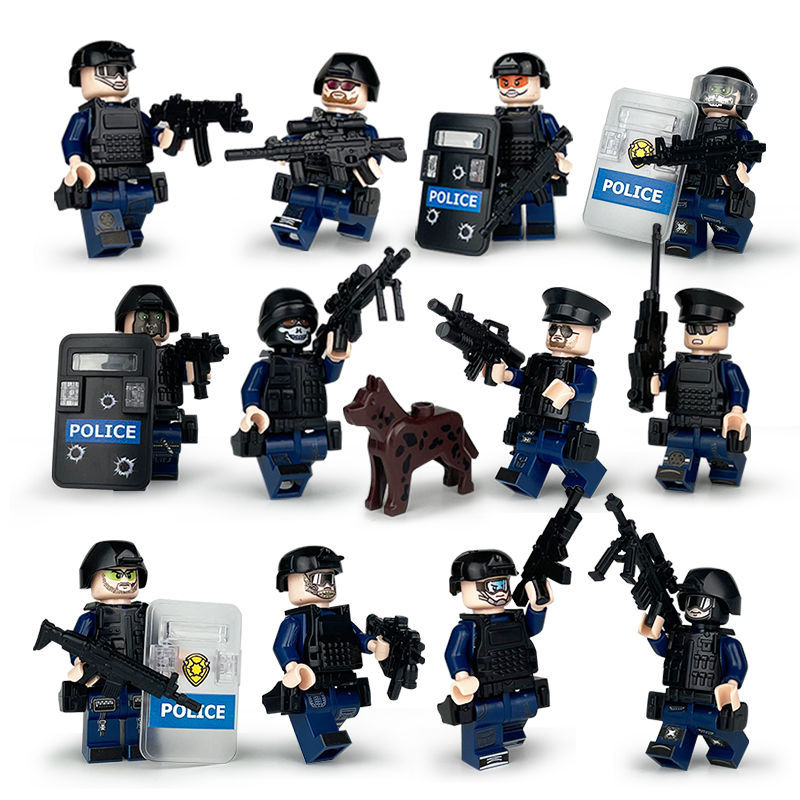 兼容乐高人仔特种兵积木8到12岁特警军事雇佣兵拼装警察儿童玩具