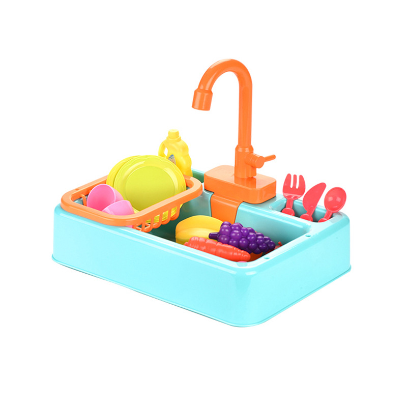 Children Play House Simulation Dishwasher Toy Early Education Infant Simulation Electric Tableware Washing Counter Water Washing Vegetables