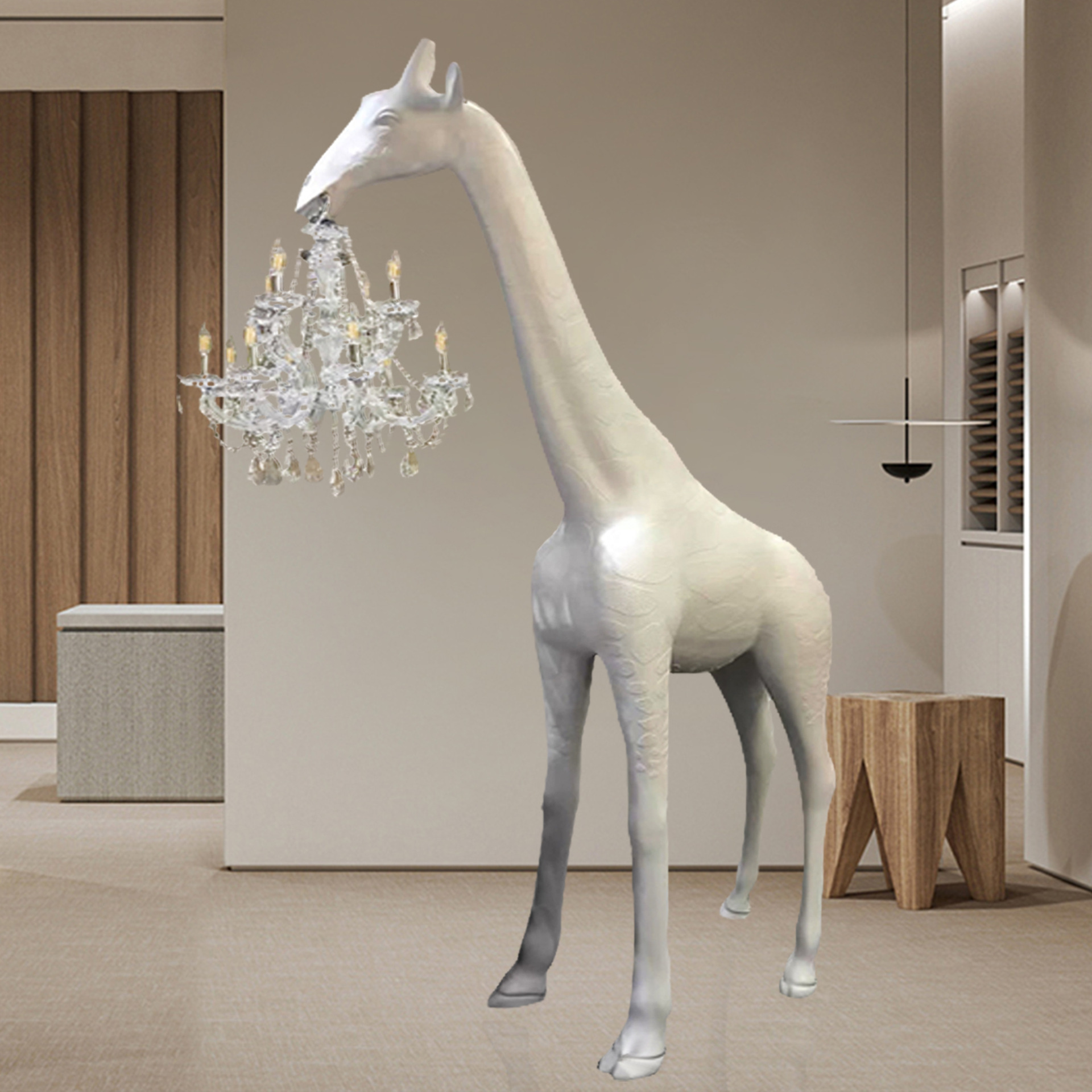 Nordic Creative Decoration Designer Exhibition Hall Personality Floor Lamp Hotel Lobby Sales Office Floor Lamp Giraffe Sculpture