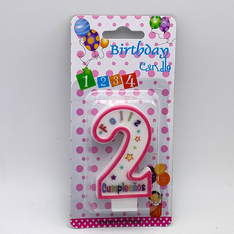 Factory Wholesale Western Birthday Color Printing Digital Candle 0-9 Digital Candle Birthday Cake Decoration Card Processing