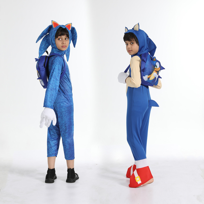 卡通音速小子cosplay万圣节索尼克刺猬儿童服装舞台表演服装