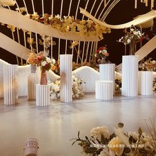 婚庆折纸甜品台纸质罗马柱折柱路引圆柱摆件商场橱窗生日派对布置