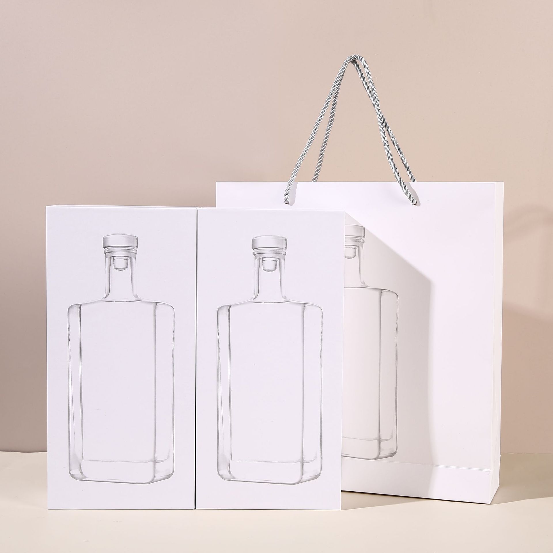 定制观云白酒的盒观山酒盒定做套装白色天地盖白酒私人订制包装盒