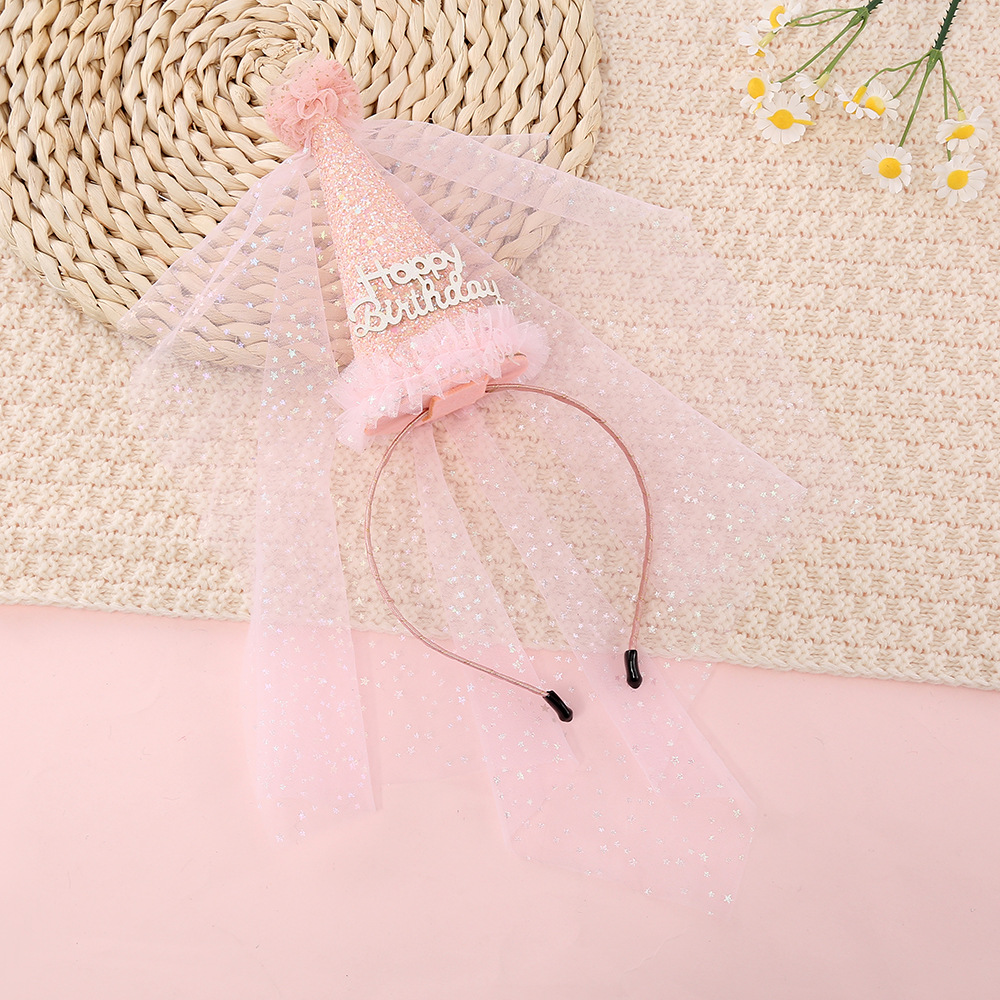 Birthday Party Celebration Glitter Birthday Hat Simple Children Hat Birthday Fairy Headband Children Baby Party Accessories