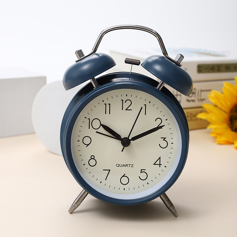 可爱3寸金属打铃数字闹钟床头大音量静音时钟学生起床定时小闹钟