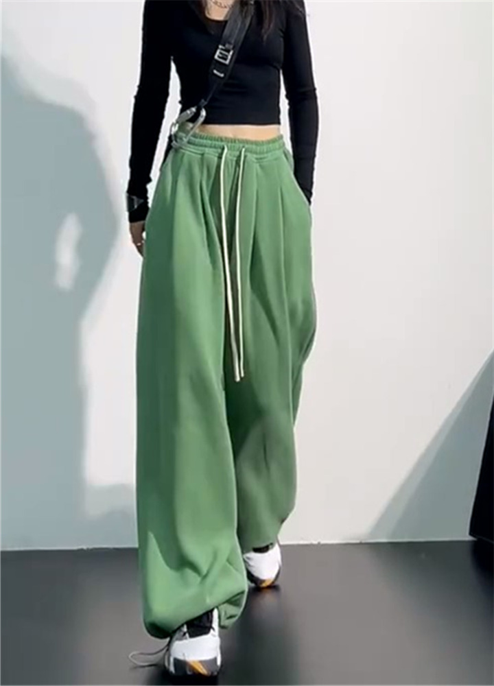 布町studio 高克重宽松显瘦拉裆裤加厚阔腿裤运动休闲卫裤女春秋