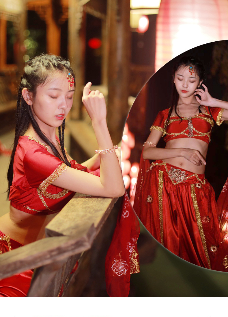 肚皮舞服装印度舞演出服女沙漠西域舞姬服饰古装异域风情舞蹈服装