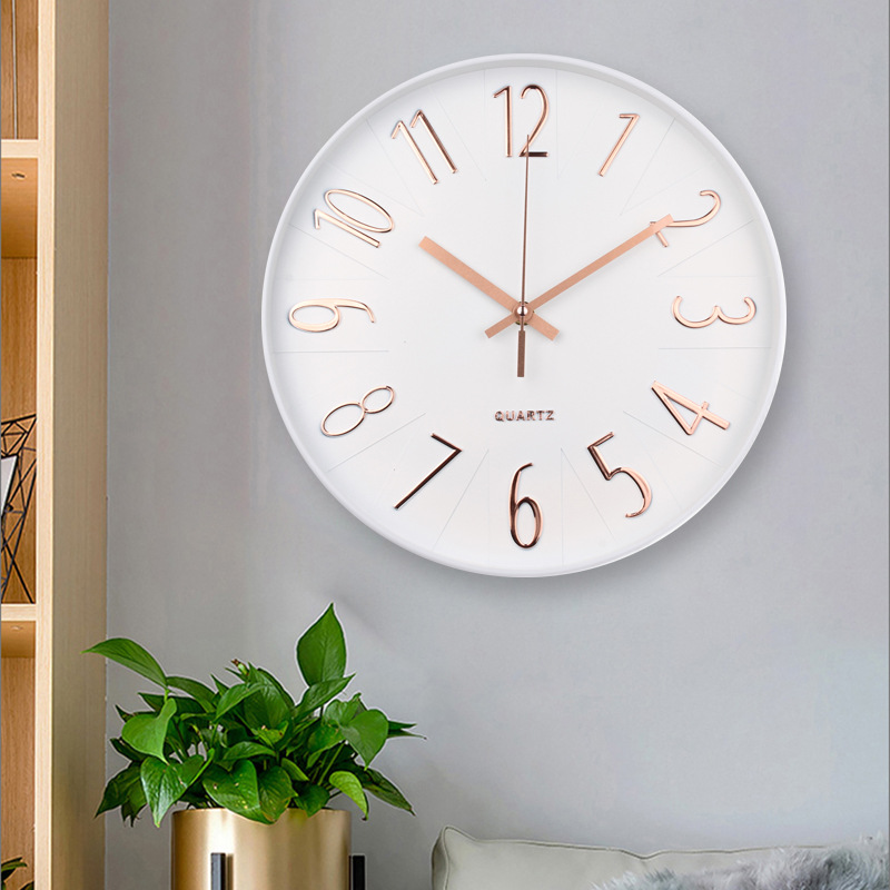 Nordic Wall Clock Home Living Room Plastic Clock Modern Minimalist Creative Noiseless Clock Fashion Bedroom Light Luxury Wholesale