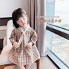 girl Korean Edition Western style lattice Long sleeve Dress Lace Shawl 2021 spring and autumn new pattern Female baby skirt girl Korean Edition Western style lattice Long sleeve Dress Lace Shawl 2021 spring and autumn new pattern Female baby skirt