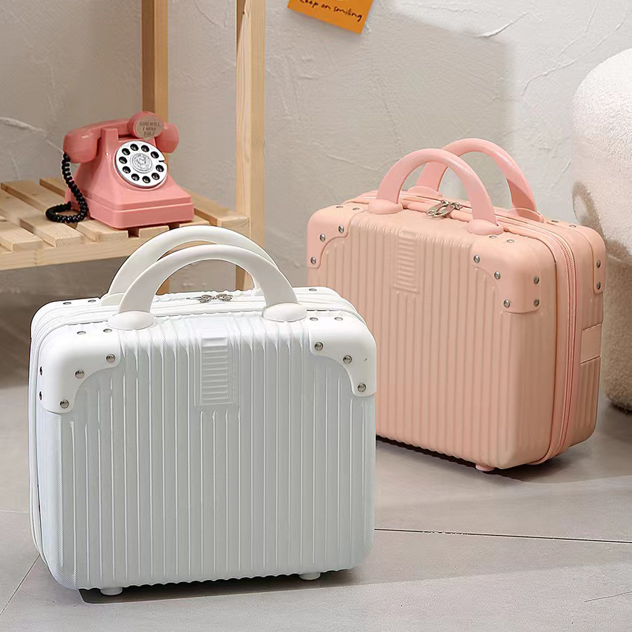 14-Inch Suitcase Cosmetic Case Mini Small Luggage 16-Inch Travel Password Storage Box with Hand Gift Printing Pattern