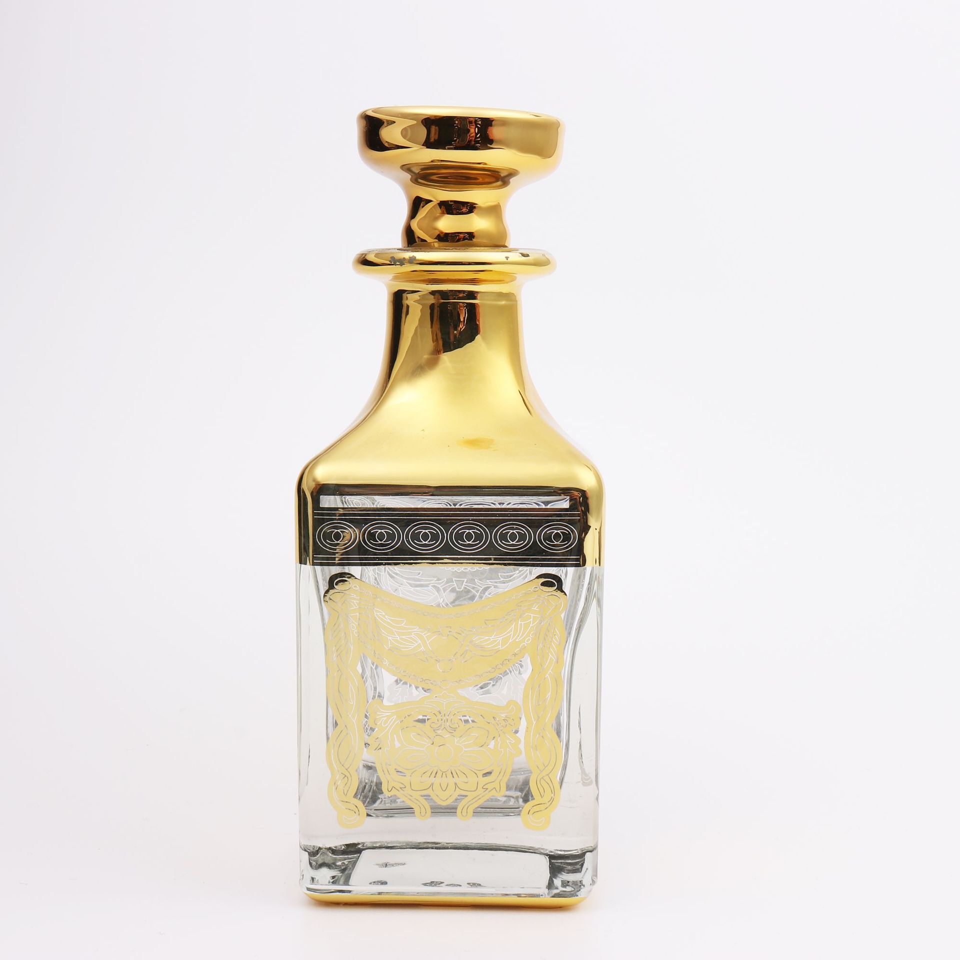 收腰香薰瓶 晶白料金电镀香薰 玻璃空分装瓶烫金 150ml 现货库存