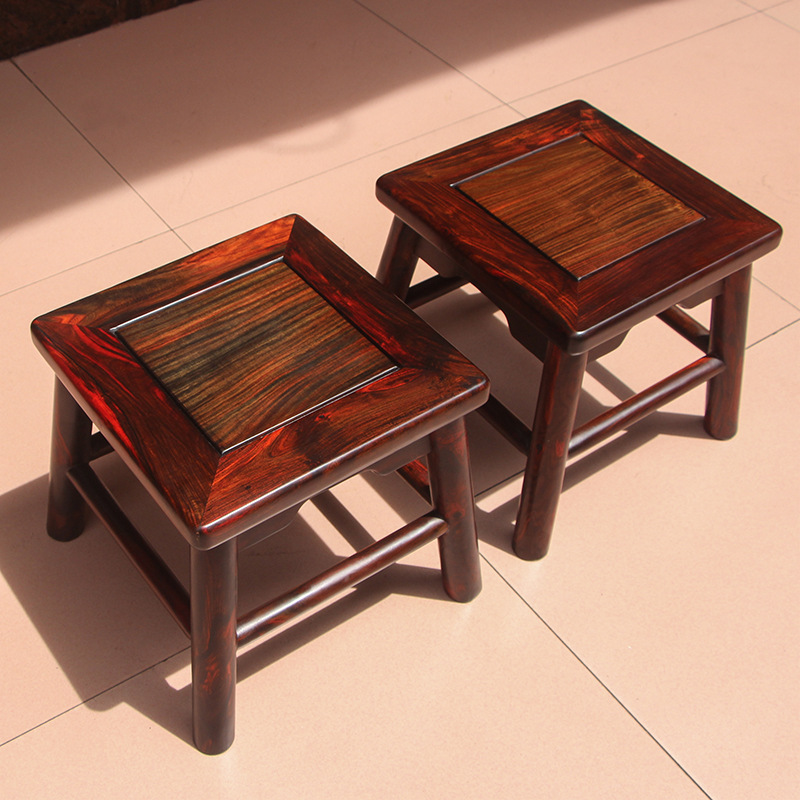 红木小凳子老挝大红酸枝四方凳卯榫结构交趾黄檀矮凳小板凳富贵凳