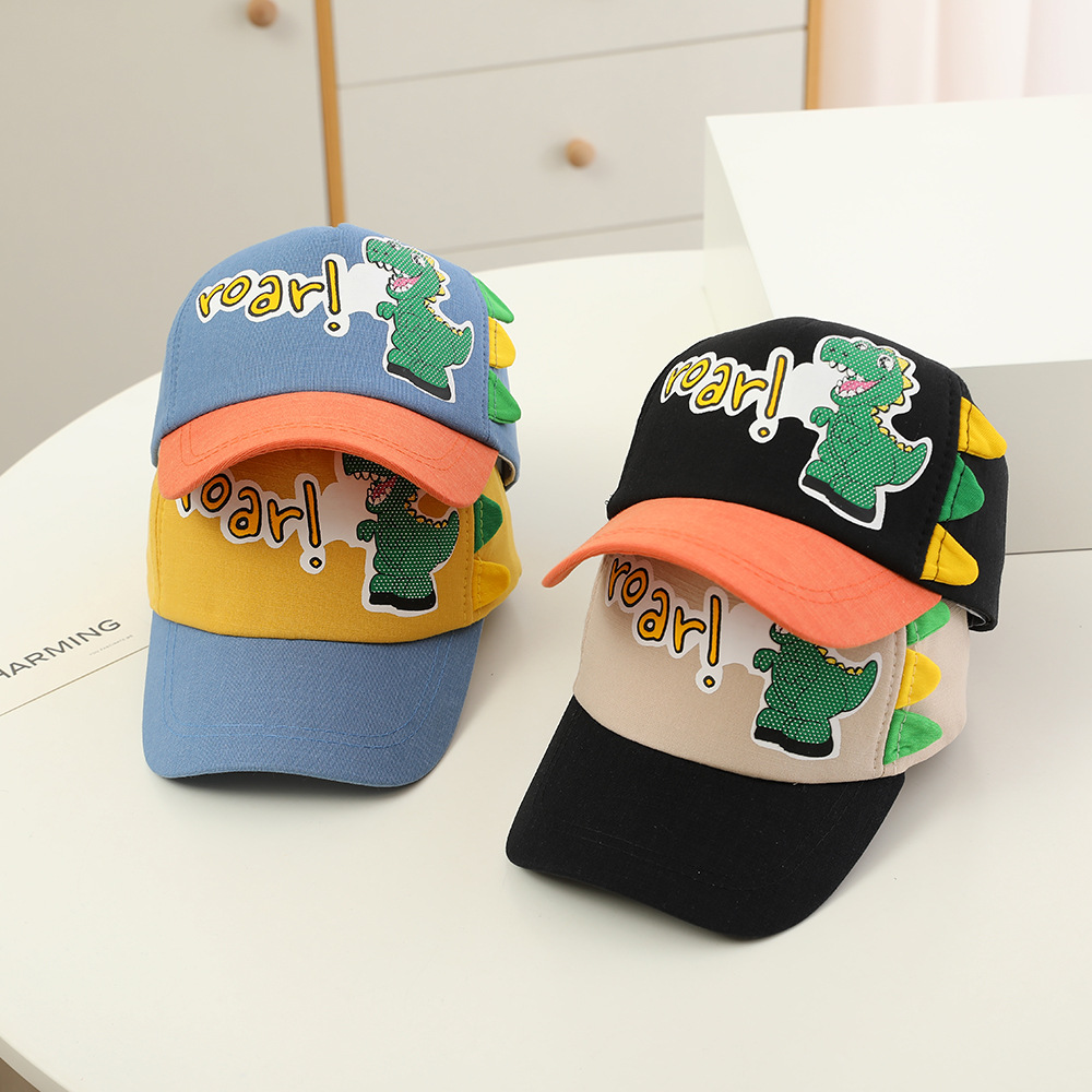 children‘s bay hat summer new cartoon cute dinosaur boys‘ baseball cap outdoor sun-poof peaked cap korean style bay hat