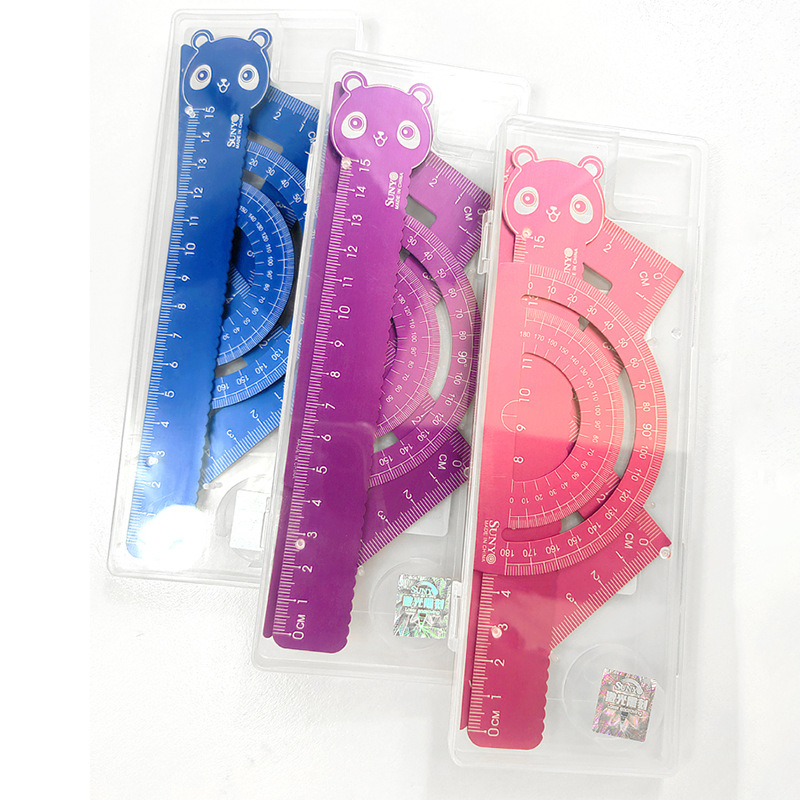 Lengthened Bookmark Dual-Use Ruler Sets Primary School Special Engraved Name Junior High School Ruler Sets Multi-Functional Triangle Ruler Set