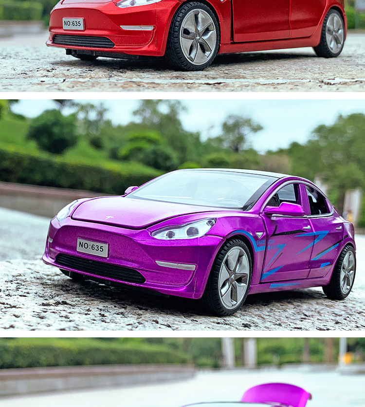 特斯拉model3 x汽车模型仿真合金车模收藏摆件跑车儿童玩具车男孩