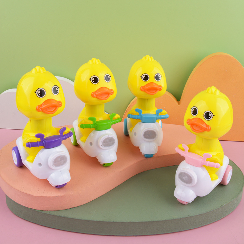 Best-Seller on Douyin Press Small Yellow Duck Children's Power Control Inertia Scooter Baby Cartoon Educational Toys Stall Wholesale