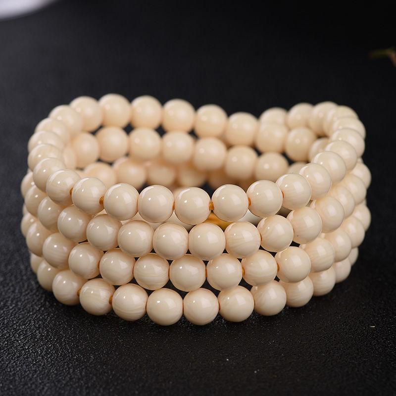 正品猛犸象牙文玩饰品108颗圆珠佛珠念珠多圈单圈手串手链收藏品