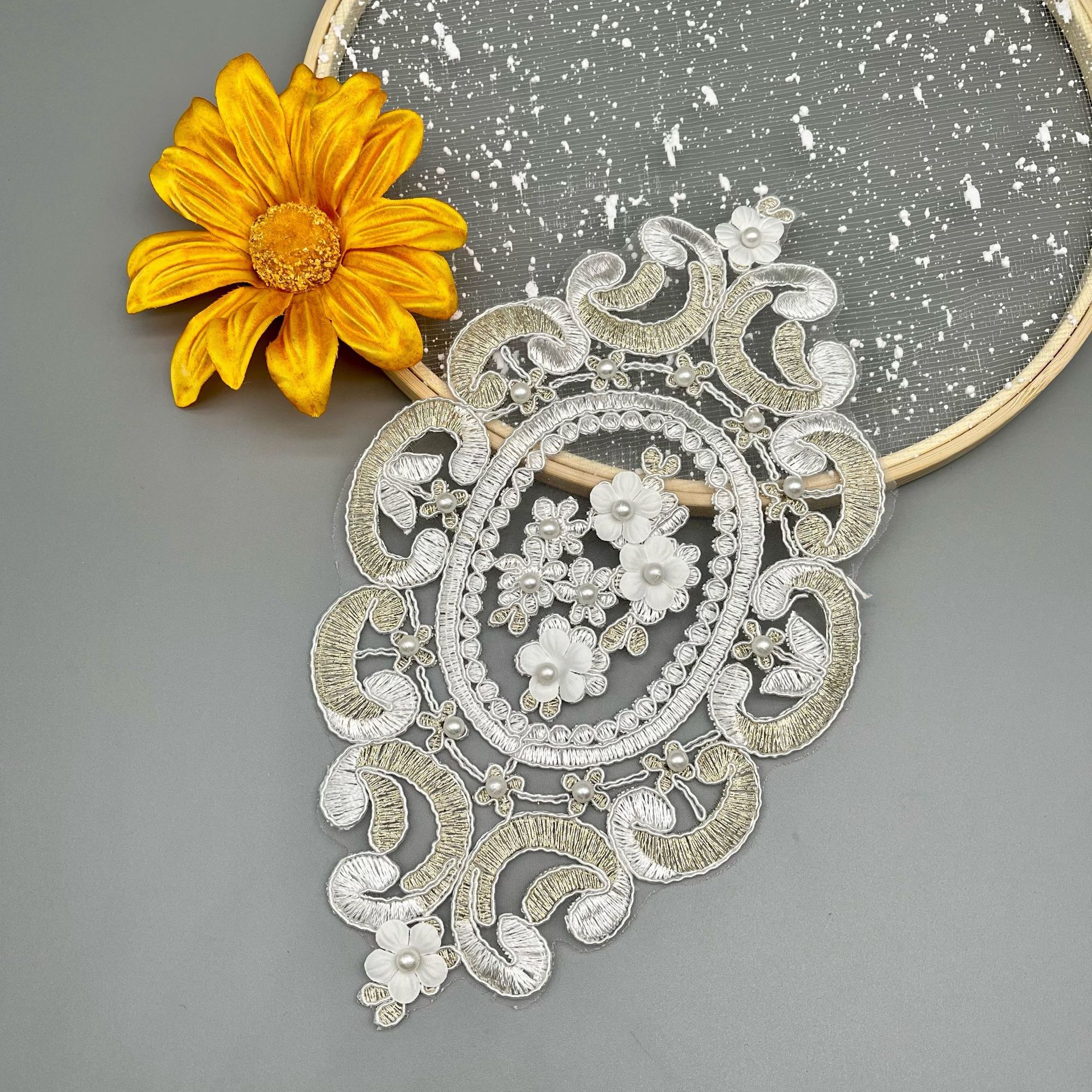 现货网布蕾丝刺绣布贴窗帘帘头幔头贴装饰贴抱枕靠枕贴花