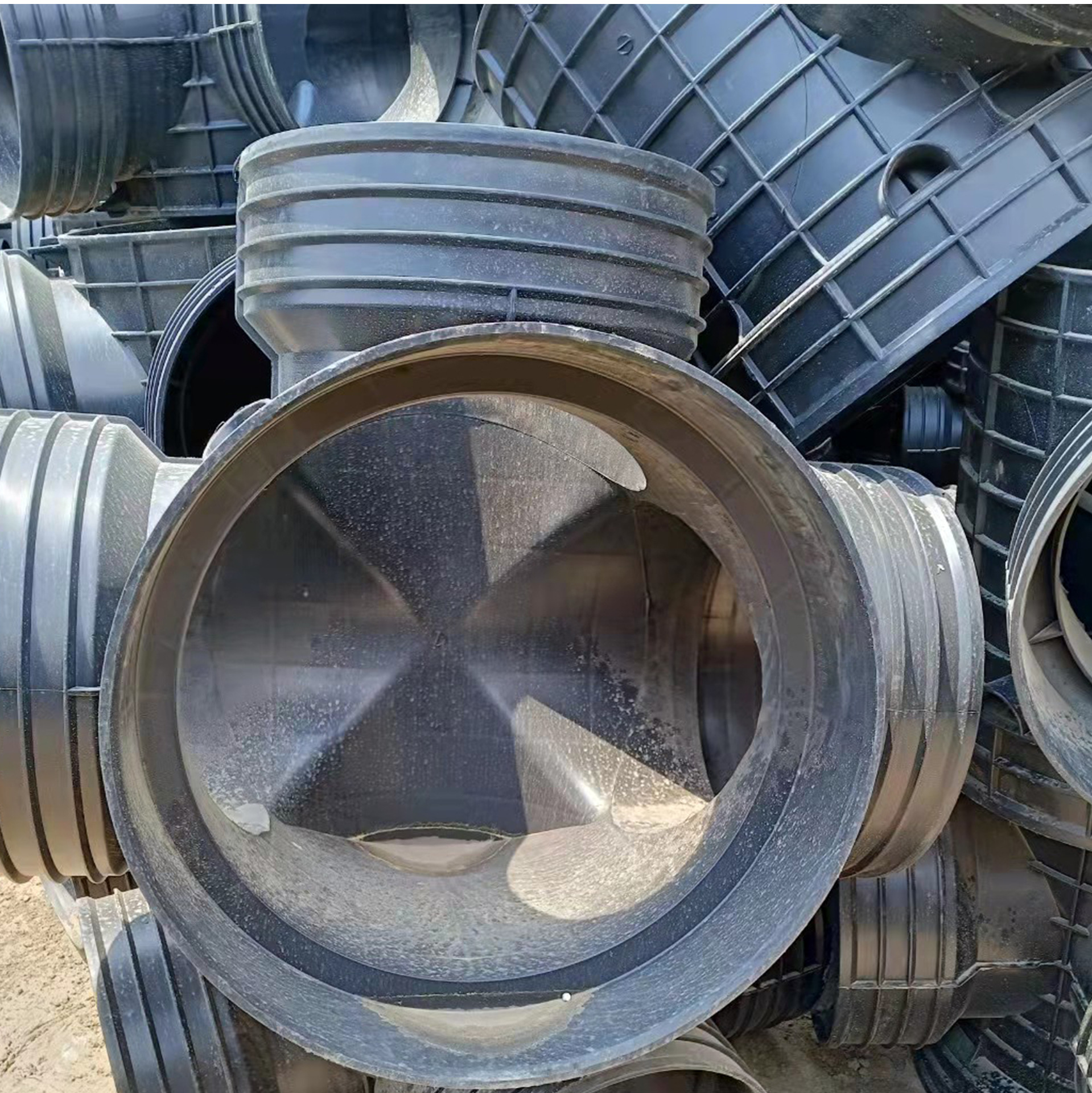 塑料检查井三通四通 塑料雨污水检查井 沉泥流槽井窨井直通检查井