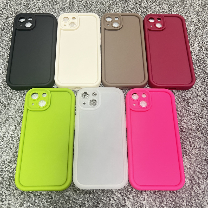 糖果色a55凹槽相框奶油壳适用oppoa78多巴胺硅胶天眼阶梯手机壳