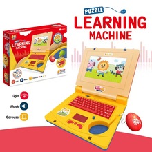外贸英文仿真笔记本电脑学习机可伸缩鼠标声光儿童早教玩具礼物