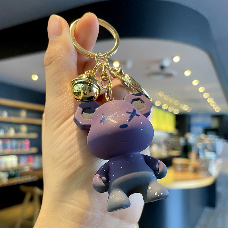 New Frosted Violent Bear Series Resin Keychain Activity Promotional Novelties Cartoon Couple Backpack Pendant