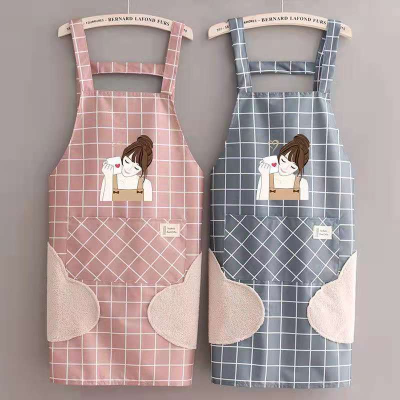 Wholesale Mesh Apron Waterproof Household Kitchen Coffee Shop Apron Work Erasable Hand H-Shaped Strap Apron in Stock
