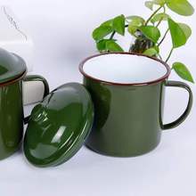 6厘米-12厘米军绿色搪瓷杯怀旧复古部队搪瓷水杯老式搪瓷茶缸批发