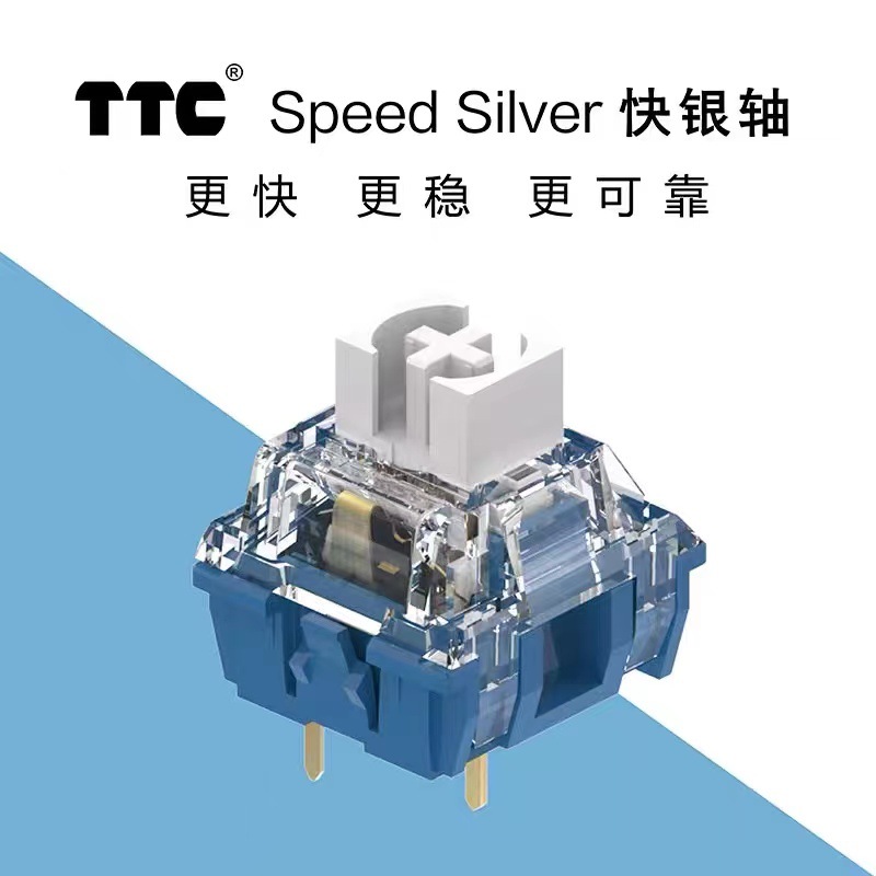 Ttc New Gold Powder Axis V2 Fast Silver Axis V2 Silver-Plated Mechanical Keyboard Shaft Body Customized Diy Hot Plug Switch