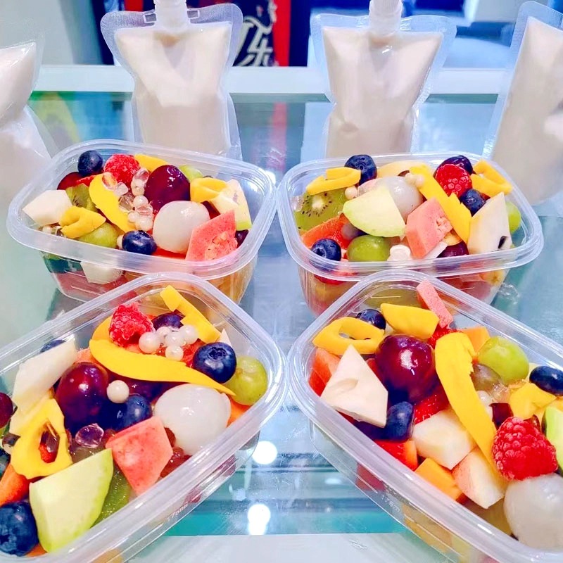 280ml水果捞冰粉芋圆外卖打包盒水果千层蛋糕烧仙草保鲜盒批发