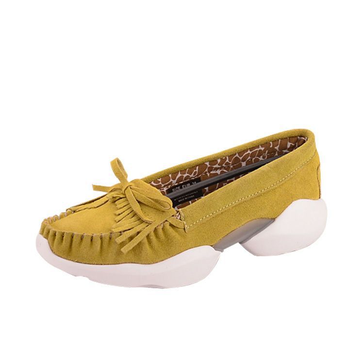 公羽翁鞋子女一脚蹬春夏季牛反绒皮透气休闲鞋百搭韩版老爹女鞋单