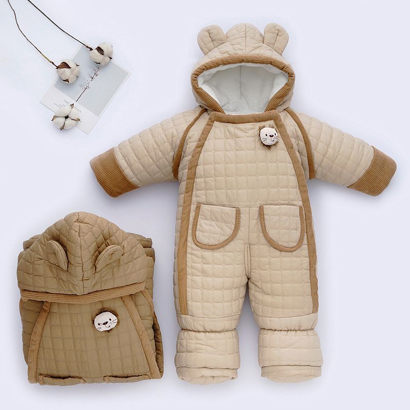 婴儿衣服冬季羽绒棉衣哈衣男女宝宝外出厚连体抱衣初生保暖-阿里巴巴