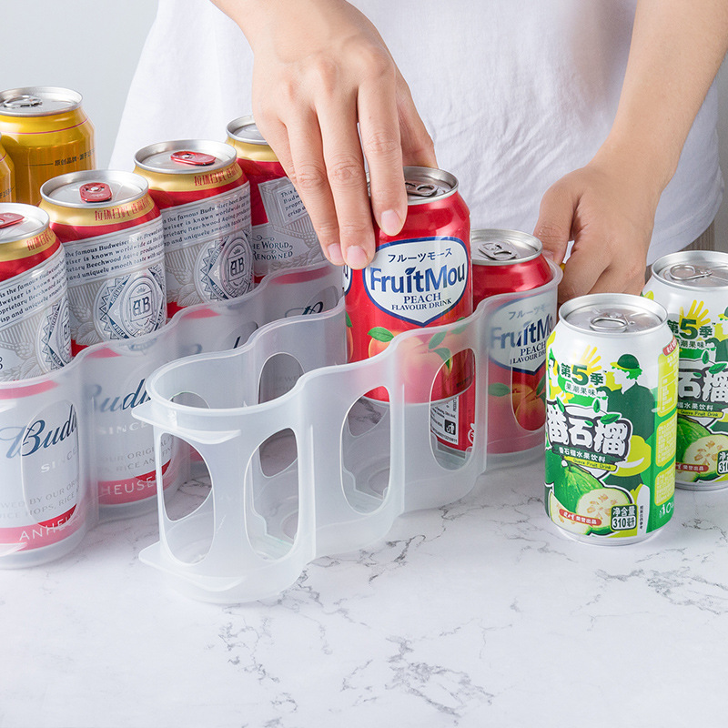 Kitchen Refrigerator Storage Box Beer Cola Cans Drinks Kitchen Organizing Shelves Seasoning Bottle Storage Rack Artifact