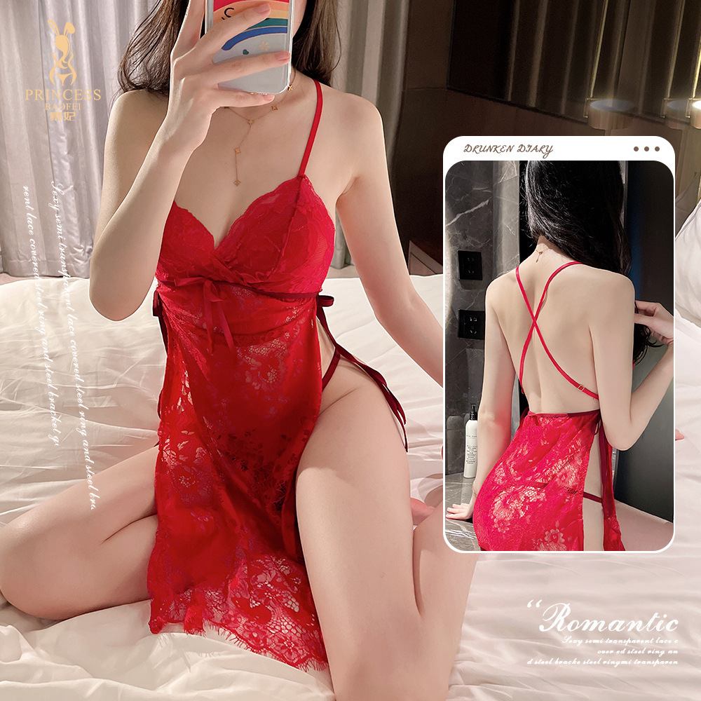 [Violent Concubine] Sexy Underwear Small Breast Size Exaggerating Bra Pajamas Sexy Transparent Uniform Passion Suit Midnight Charm