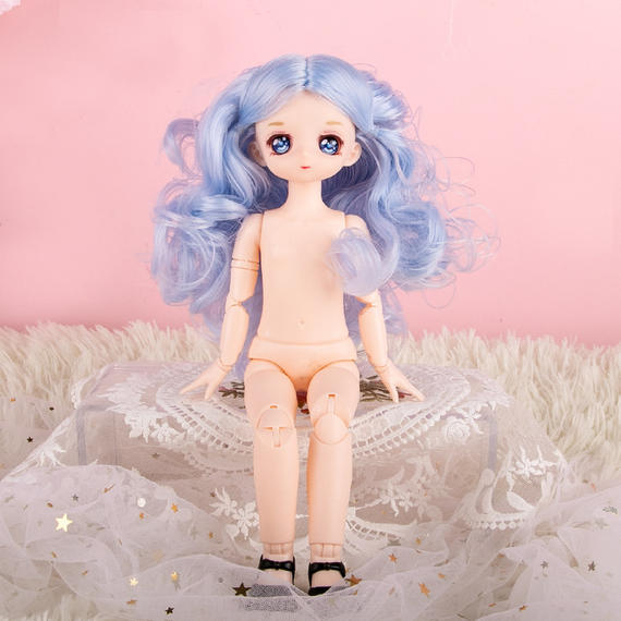 新款二次元漫画脸娃娃30cm 实体娃娃素体裸娃动漫手办bjd改妆换装