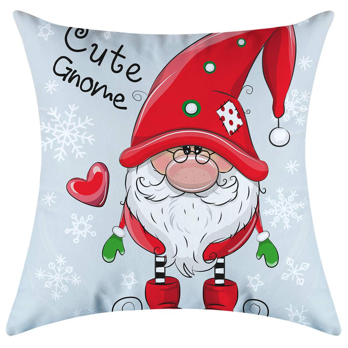 [Clothes] Christmas Cute Santa Claus Christmas Tree Short Plush Printed Pillowcase Factory Wholesale