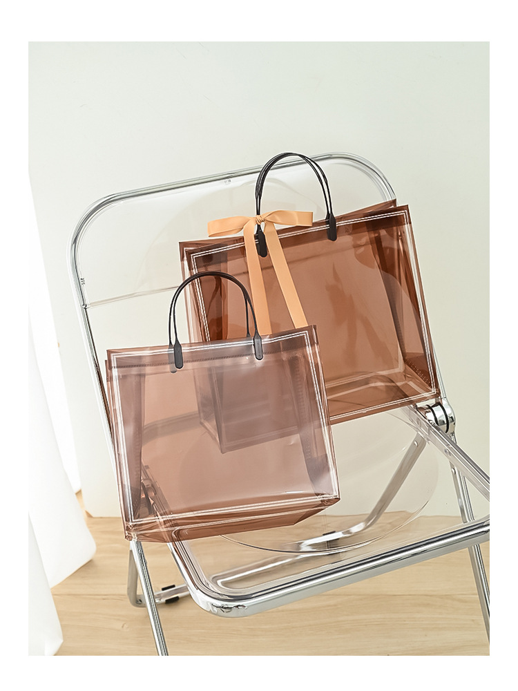衣服手提袋透明pvc塑料袋子logo高档防水礼品袋女装店包装袋-阿里巴巴