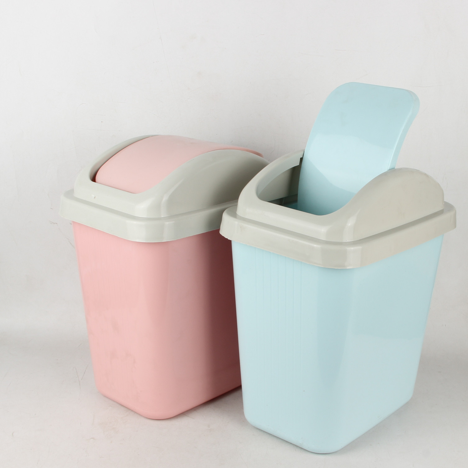 马卡龙165家用翻盖垃圾桶塑料垃圾桶批发十元店10元店小百货货源