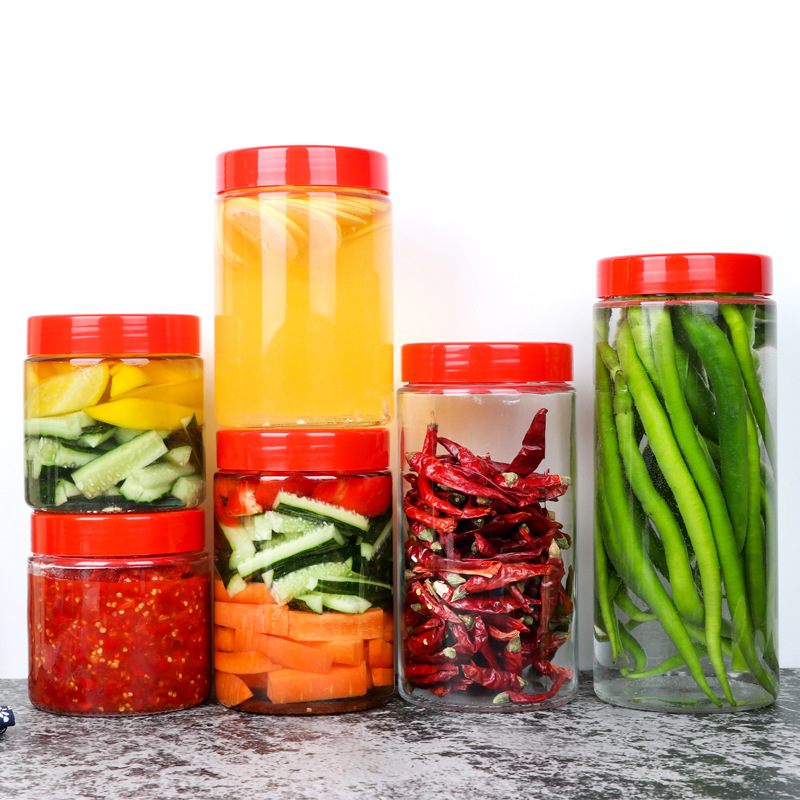 storage jar wholesale kitchen storage storage glass bottle pickles bottles canned grain pickled bottle with lids household